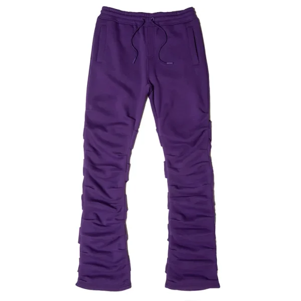 2025 Men's High Quality Flared Jogger Pants Departmental Track Pants  Elastic Stacked Sweatpants for Men - Image 3