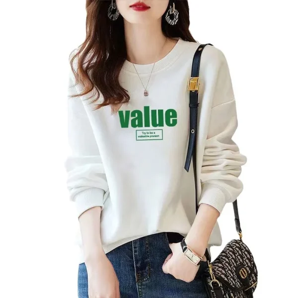 Women's Autumn Winter Casual Sweatshirt Trendy Loose Slimming  Printed Sweatshirt for Women - Image 4