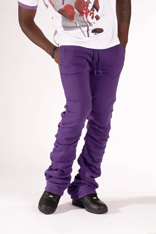 2025 Men’s High Quality Flared Jogger Pants Departmental Track Pants  Elastic Stacked Sweatpants for Men
