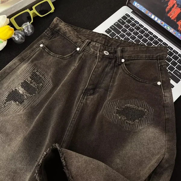 2025 Men's Summer Casual  Solid Color Hot Shorts Men's Denim Shorts  Oversized Biker Shorts - Image 4