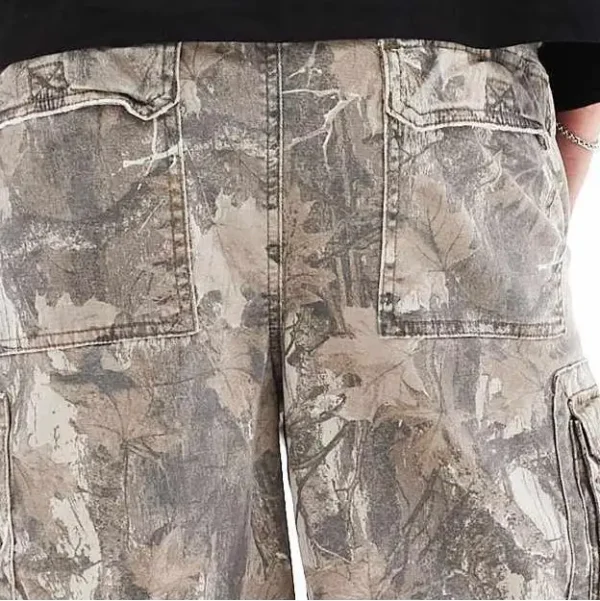 Men's High Quality Cotton Baggy Camouflage Cargo Shorts Street Wear Casual Patched Pocket Jorts with Mid Waist Bellow Pocket - Image 2
