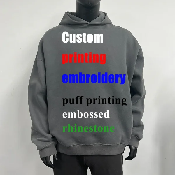 Unisex 300g Pure Cotton Hooded Sweatshirt  European Aerican Loose Fit Men Women Hoodie - Image 6
