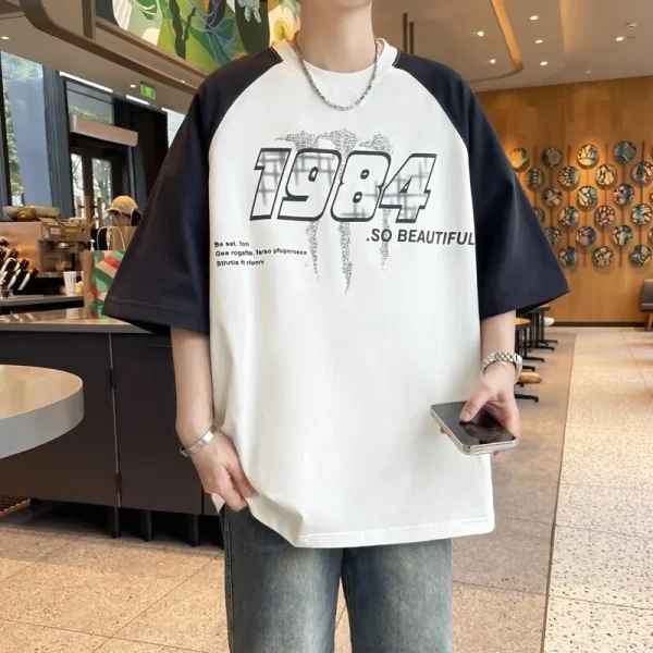 2025 Men's Oversize High Quality Breathable Organic Cotton T-Shirts Casual Video T-Shirts - Image 2