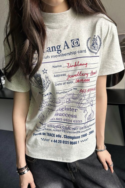 Women’s Retro-Printed Short Sleeve T-Shirt High Street Style  Slimming Summer Top National Trend Regular