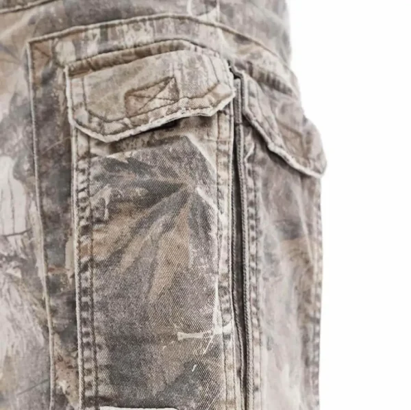 Men's High Quality Cotton Baggy Camouflage Cargo Shorts Street Wear Casual Patched Pocket Jorts with Mid Waist Bellow Pocket - Image 5