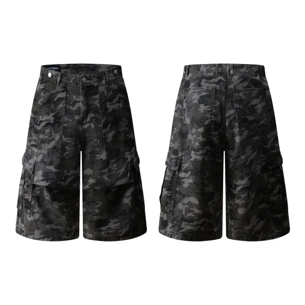 Multi-Functional 250gsm Camouflage Print Twill Shorts 100% Cotton Anti-Pill Anti-Static  Outdoor Hunting Shorts for Men - Image 3