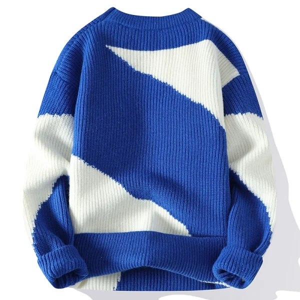 Autumn Winter Men's 100% Cotton Thickened Fleece Sweater Trendy Warm Knitwear for Men - Image 3
