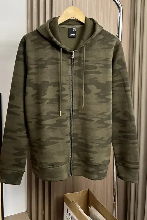 Luxury Men’s Oversize Heavy Weight Hoodie Jacket Camouflage Hooded Kapuzenpullover