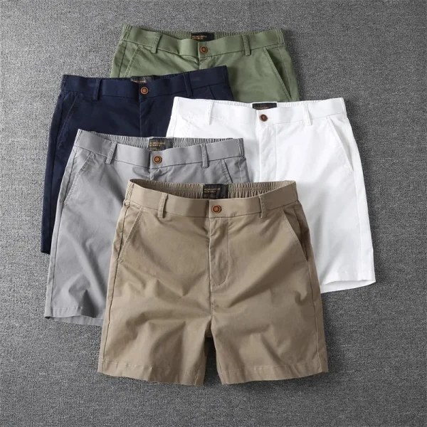 American Retro Men's Summer Casual Three-Quarter Stretch Shorts 100% Cotton Solid Color Mid Waist Digital Printing Hot Shorts - Image 5