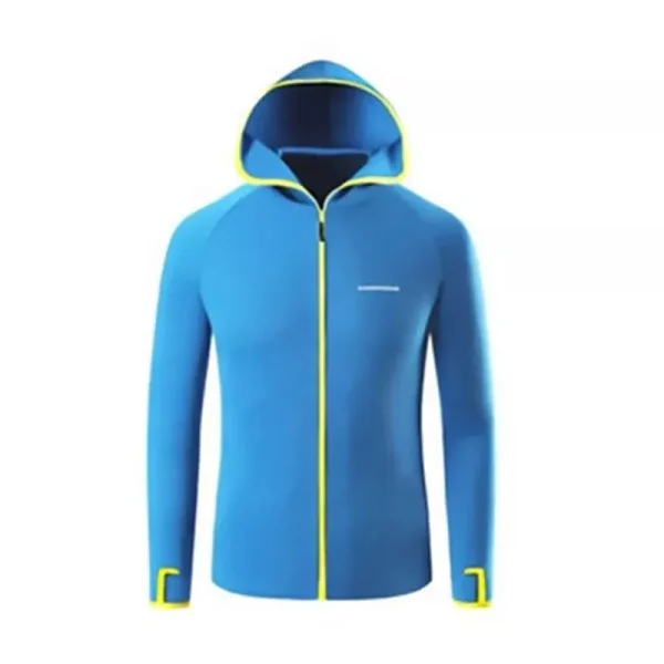 Men's Outdoor Long Sleeve Fishing Hoodie Shirts UV/UPF 50+ Sun Protection with Contrast Zip Hooded Collar - Image 3