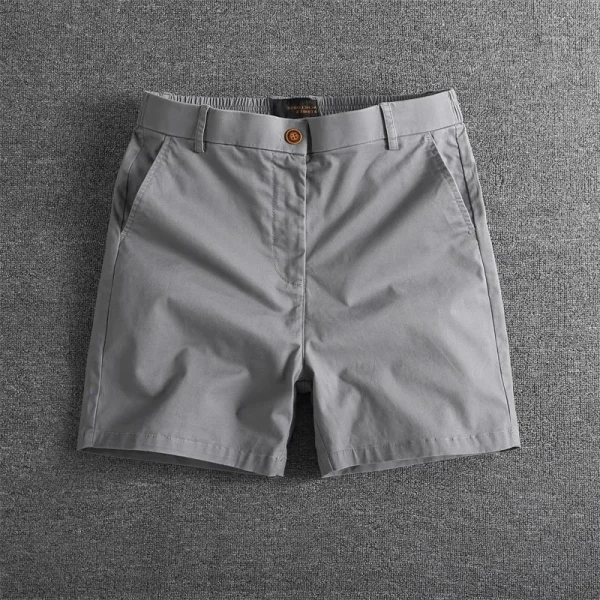 American Retro Men's Summer Casual Three-Quarter Stretch Shorts 100% Cotton Solid Color Mid Waist Digital Printing Hot Shorts - Image 4