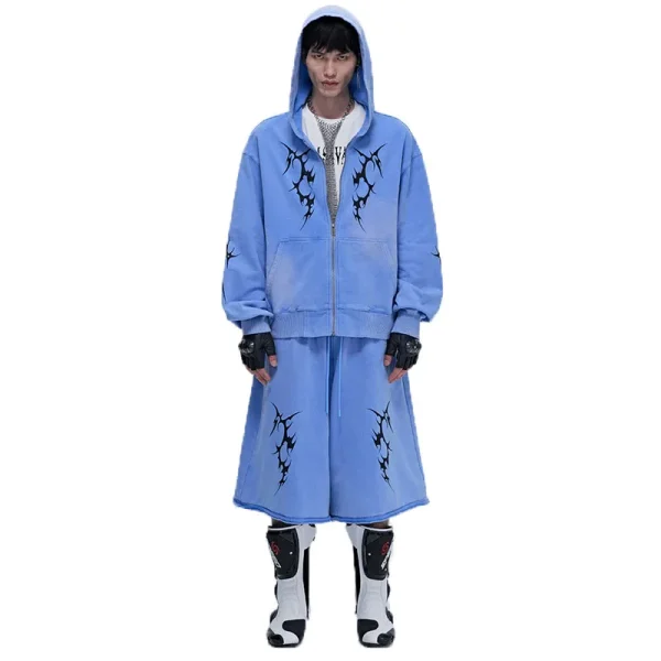 Men's Loose Fit Summer Street Fashion Sport Shorts Printed Oversize Casual Shorts Drawstring Closure Pattern - Image 5