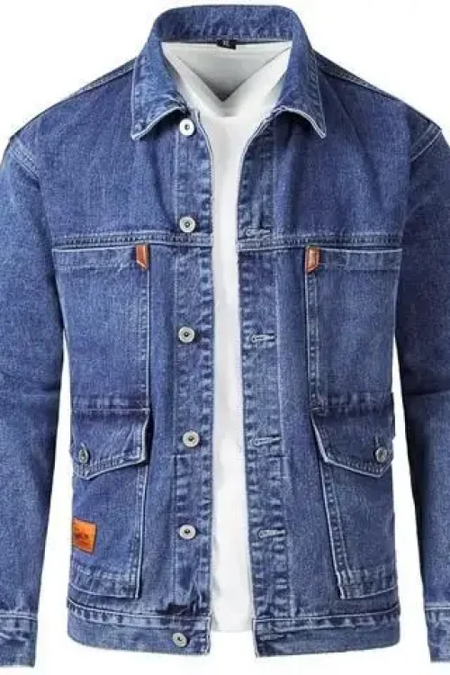 2025 Washed Vintage Jeans Jacket High Quality Denim Clothing American  Streetwear Design Fashion Jacket  for Men