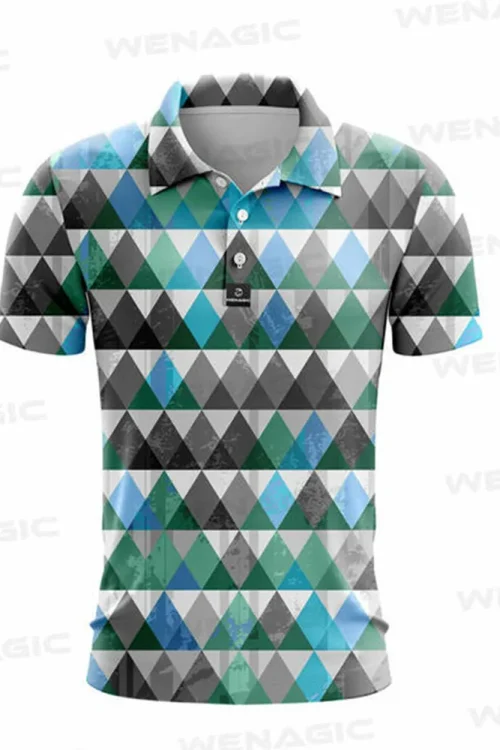 High Quality Sports Breathable Quick-Drying Short-Sleeved for Polo Shirt  Whole Digital 3D Printing T-Shirts for Men