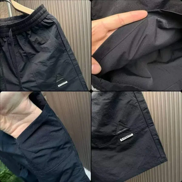 Men's 2025 Summer Casual Hot Shorts Solid Color Woven Sports Shorts Mid Waist 100% Polyester Digital Printing - Image 4