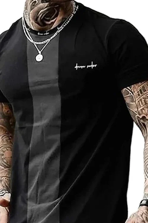 2025 Summer Men’s Casual Street Fashion 3D Printed for Smiley Face Full Body 180 Grams Knitted Short Sleeve T-Shirt Loose Fit