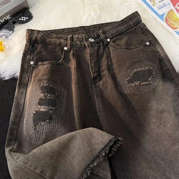2025 Men's Summer Casual  Solid Color Hot Shorts Men's Denim Shorts  Oversized Biker Shorts - Image 3