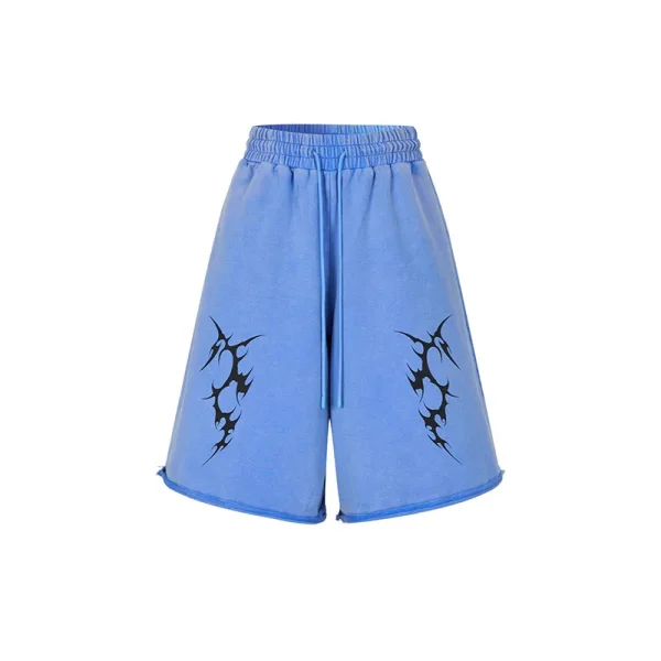 Men's Loose Fit Summer Street Fashion Sport Shorts Printed Oversize Casual Shorts Drawstring Closure Pattern - Image 3