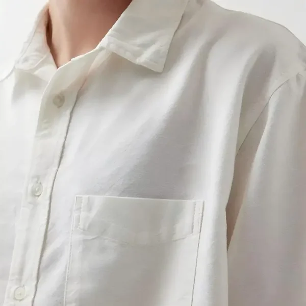 Men's Boxy Short Sleeve Casual Shirt Comfortable Summer Style Single Button Anti-Wrinkle Embroidered Service - Image 2