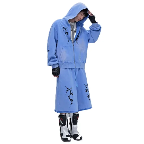 Men's Loose Fit Summer Street Fashion Sport Shorts Printed Oversize Casual Shorts Drawstring Closure Pattern - Image 4