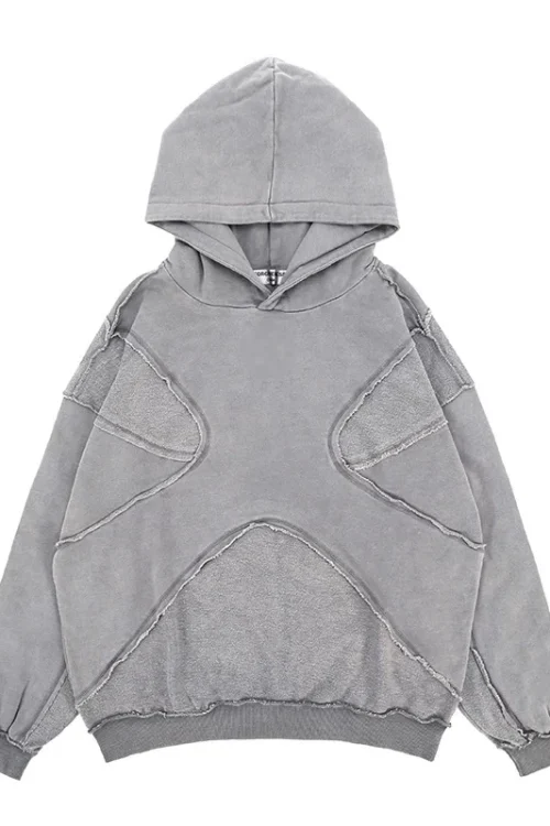 2025 Autumn Winter Collection Trendy Men’s Clothing Hooded Long Jacket Solid Color Digital Men’s Personality Reversal