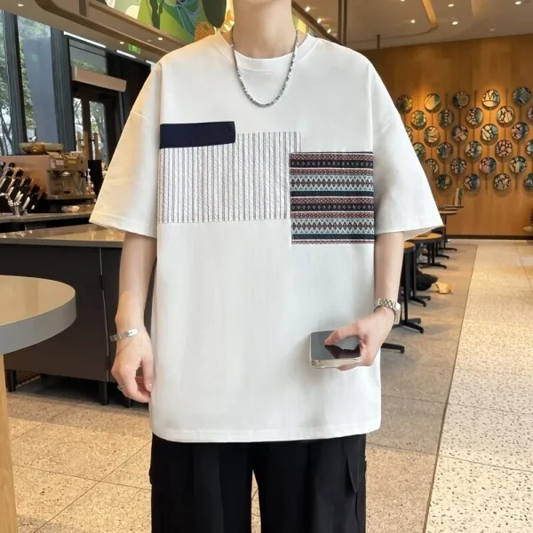 2025 Men's Oversize T-Shirts Premium Quality Breathable Casual T-shirt Personnalisé Cotton T-shirts - Image 2