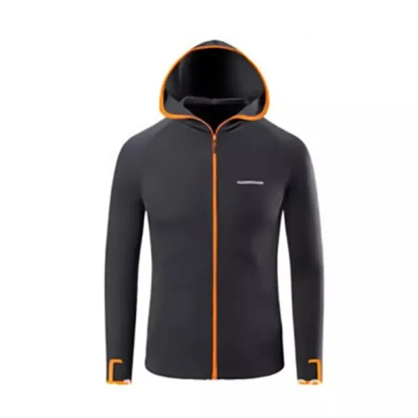 Men's Outdoor Long Sleeve Fishing Hoodie Shirts UV/UPF 50+ Sun Protection with Contrast Zip Hooded Collar - Image 5