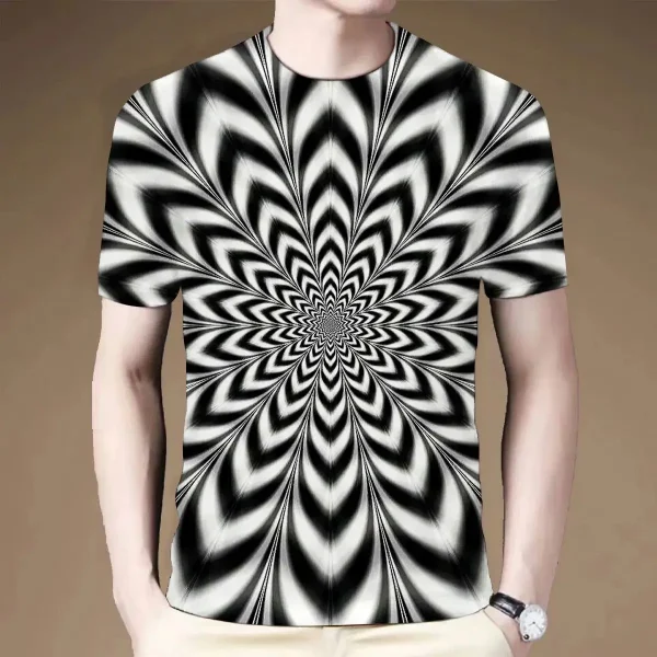 2025 Summer New Style Organic 100% Polyester Colorful Dizzy 3D Printed Short-Sleeved Casual Fashion T-Shirt Popular Trendy - Image 2