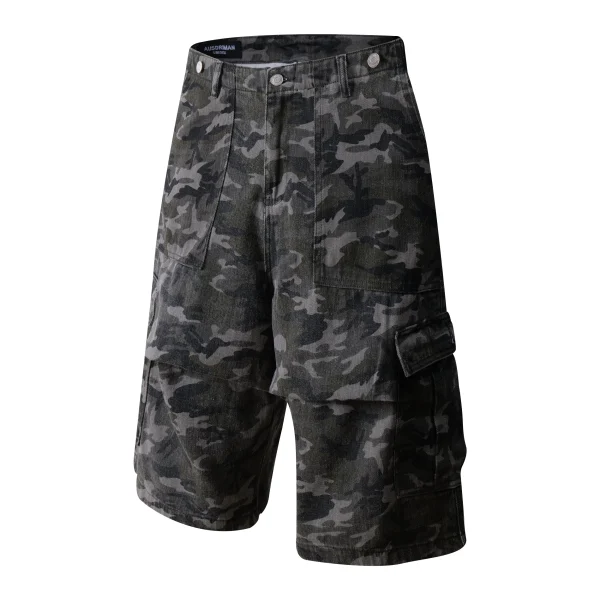 Multi-Functional 250gsm Camouflage Print Twill Shorts 100% Cotton Anti-Pill Anti-Static  Outdoor Hunting Shorts for Men