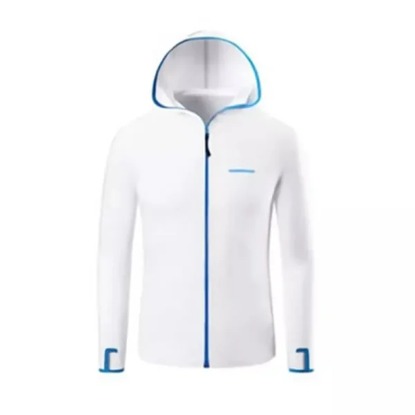 Men's Outdoor Long Sleeve Fishing Hoodie Shirts UV/UPF 50+ Sun Protection with Contrast Zip Hooded Collar - Image 4