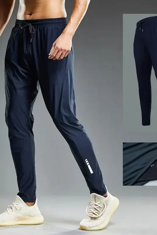 Cool-Style 4-Way Stretched Jogging Pants Quick-Drying Casual Sports with Straight Pattern Lightweight Mid-Waist Colored-Wash