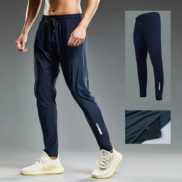 Cool-Style 4-Way Stretched Jogging Pants Quick-Drying Casual Sports with Straight Pattern Lightweight Mid-Waist Colored-Wash