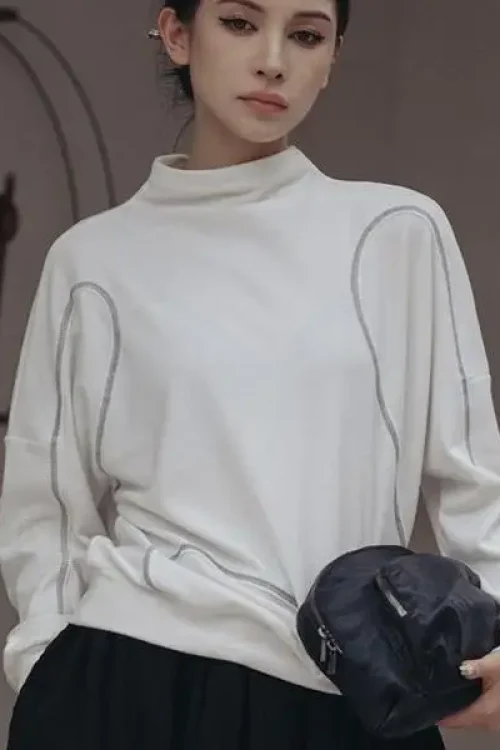 Women’s Oversized Drop-Shoulder O-Neck Sweatshirts Pullover Long Sleeves Casual Sweaters Breathable Design