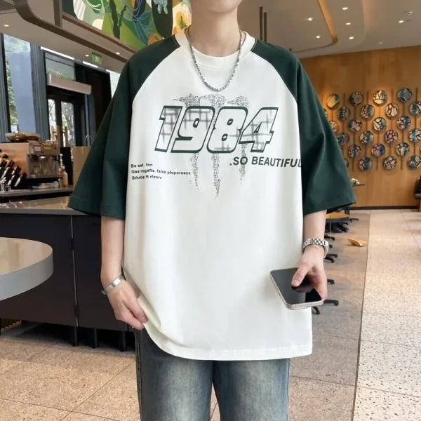 2025 Men's Oversize High Quality Breathable Organic Cotton T-Shirts Casual Video T-Shirts - Image 3