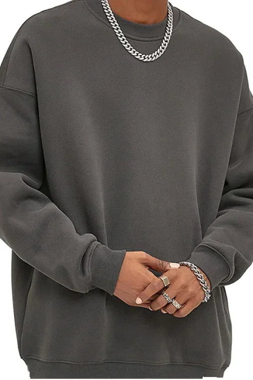 Autumn and Winter Trendy Men’s Sweatshirt Fleece Thick Oversized Crew Neck 3D Embroidery New Style Clothing