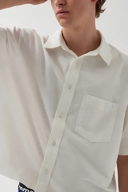 Men’s Boxy Short Sleeve Casual Shirt Comfortable Summer Style Single Button Anti-Wrinkle Embroidered Service