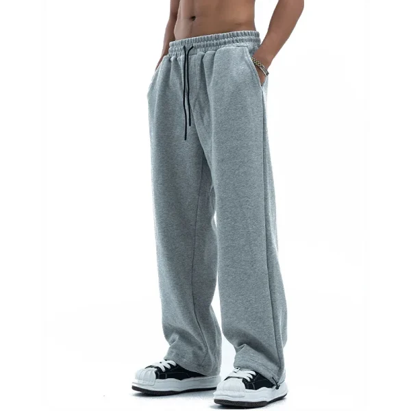 Men's Sweatpants with Drawstring Closure  Design Men's Pants Trousers  Casual Mid-Waist Heavyweight Fleece Pants - Image 3
