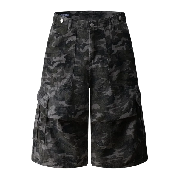Multi-Functional 250gsm Camouflage Print Twill Shorts 100% Cotton Anti-Pill Anti-Static  Outdoor Hunting Shorts for Men - Image 4