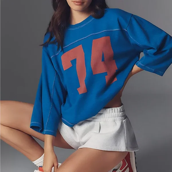 Women's Letter Printed Long Sleeve T-Shirt High Street Style  Loose Fit Autumn High Quality Trend T-Shirt for Women - Image 4