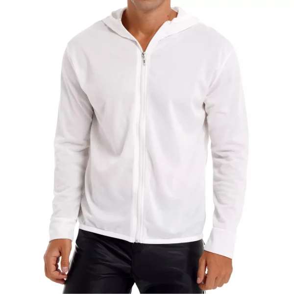 Men's UV/UPF 50+ Sun Protection Hooded Zip-Up Long Sleeve Fishing Shirt Summer Outdoor Zip-Up Hoodie for Men - Image 3