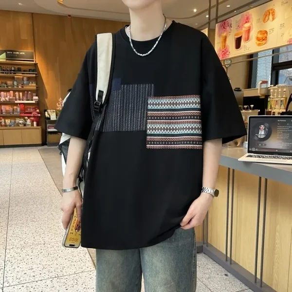 2025 Men's Oversize T-Shirts Premium Quality Breathable Casual T-shirt Personnalisé Cotton T-shirts - Image 3
