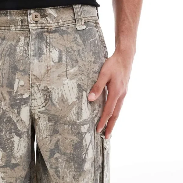 Men's High Quality Cotton Baggy Camouflage Cargo Shorts Street Wear Casual Patched Pocket Jorts with Mid Waist Bellow Pocket - Image 6