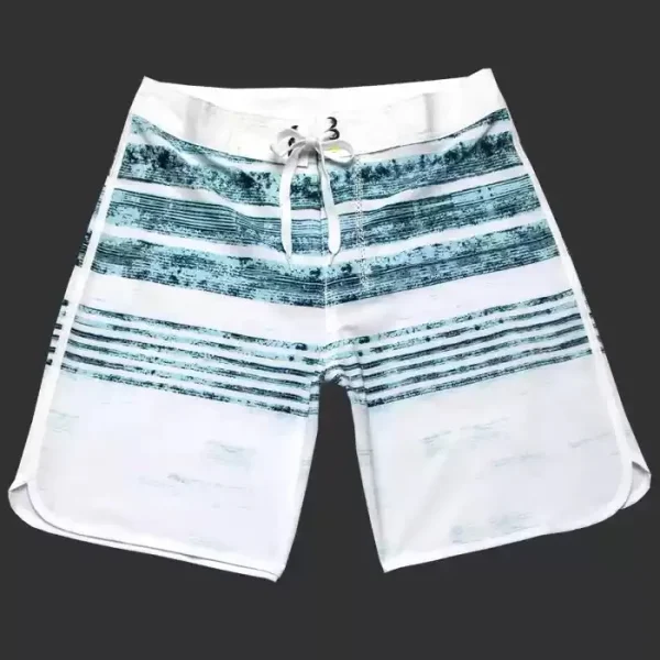 Men's Mid Waist Gym Shorts Casual Solid Pattern Anti-Wrinkle 100% Polyester Summer Vacation Sand Shorts with Digital Printing - Image 3