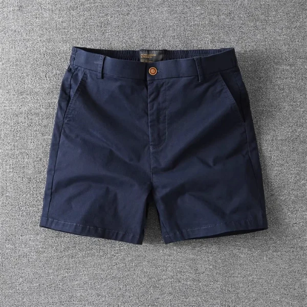American Retro Men's Summer Casual Three-Quarter Stretch Shorts 100% Cotton Solid Color Mid Waist Digital Printing Hot Shorts - Image 3