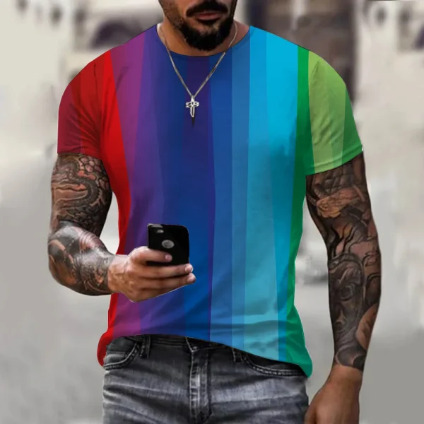 Direct Sale Summer Short Sleeve Men's 3D Printed T-Shirt European American Style Cross-Border Hot-Selling Personalized Hip Hop - Image 2