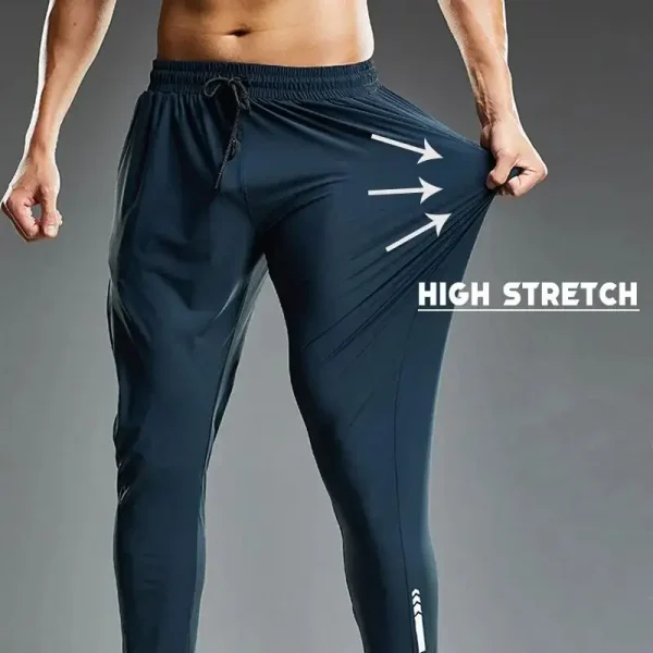 Cool-Style 4-Way Stretched Jogging Pants Quick-Drying Casual Sports with Straight Pattern Lightweight Mid-Waist Colored-Wash - Image 2
