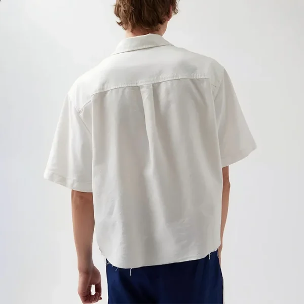 Men's Boxy Short Sleeve Casual Shirt Comfortable Summer Style Single Button Anti-Wrinkle Embroidered Service - Image 3