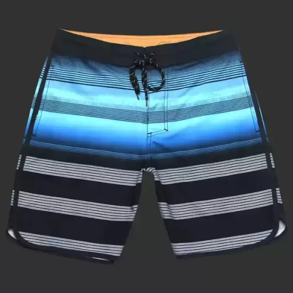 Men's Mid Waist Gym Shorts Casual Solid Pattern Anti-Wrinkle 100% Polyester Summer Vacation Sand Shorts with Digital Printing - Image 2