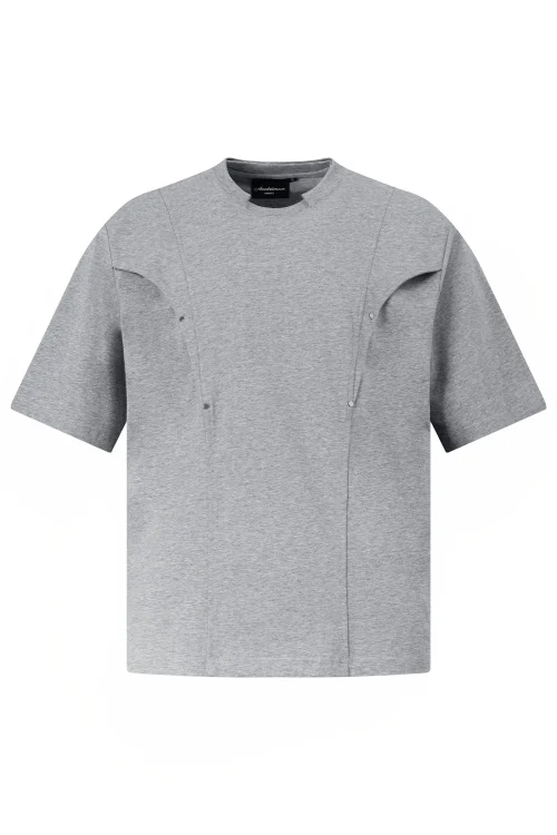 Heavyweight High Quality 100% Cotton T-Shirt Men Short Oversized  Men’s Classic T-Shirt with Decoration Button