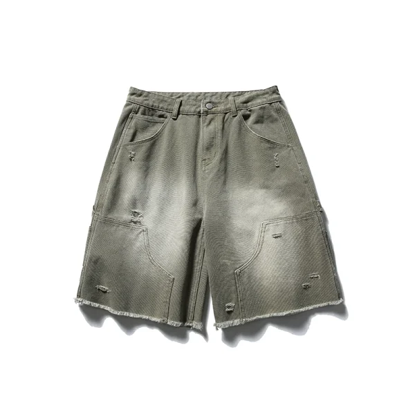 Men's Jeans Shorts Distress Washing Denim Shorts
